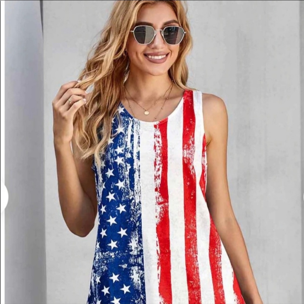 Adorable Red White and Blue Tank Top